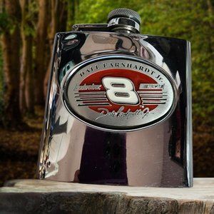 BUDWEISER NASCAR Dale EARNHARDT Jr. Flask in steel.